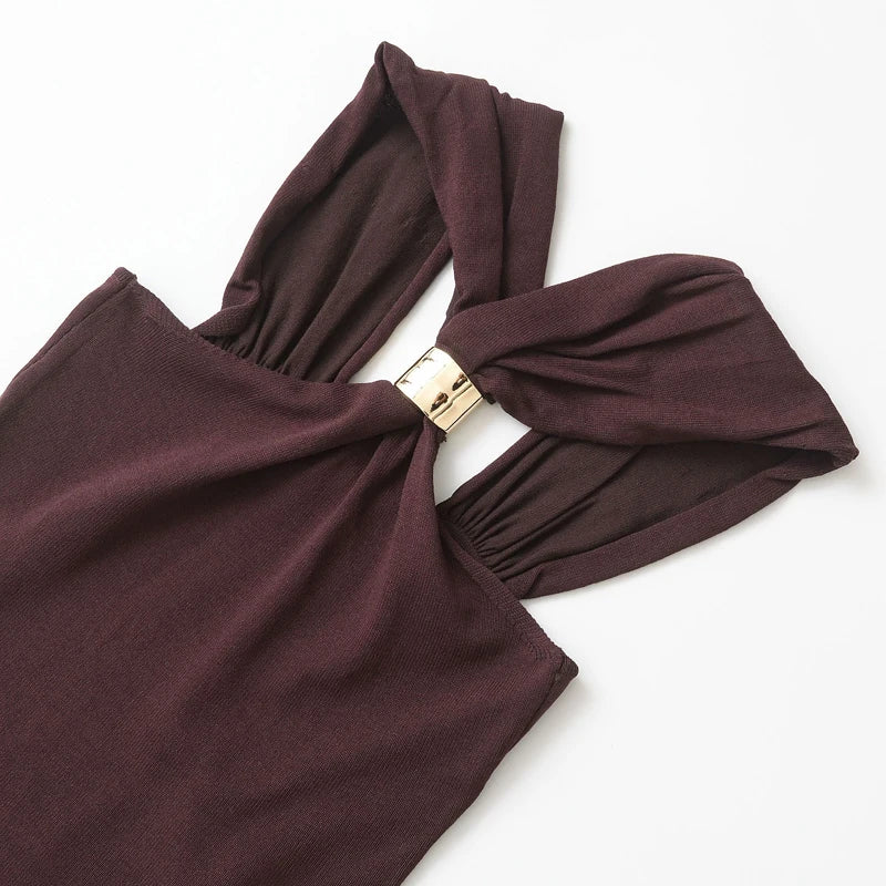 Halter Gold Ring Sleeveless Top