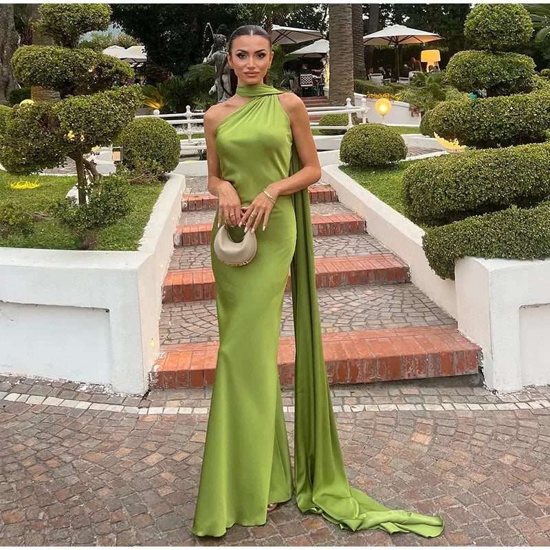 Luxe Radiance Halter Gown