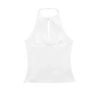 Bow Rhinestone Cut Out Backless Top