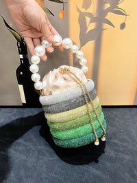 Rhinestones Evening Bucket Bag