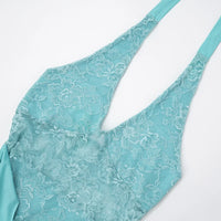 Halter Lace Sexy Patchwork Mini Dress