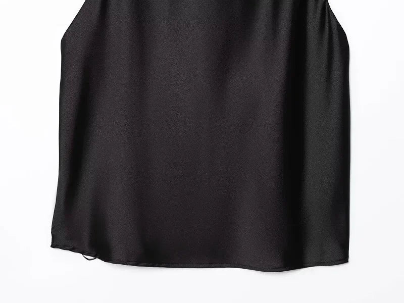 Satin Halter Backless Top