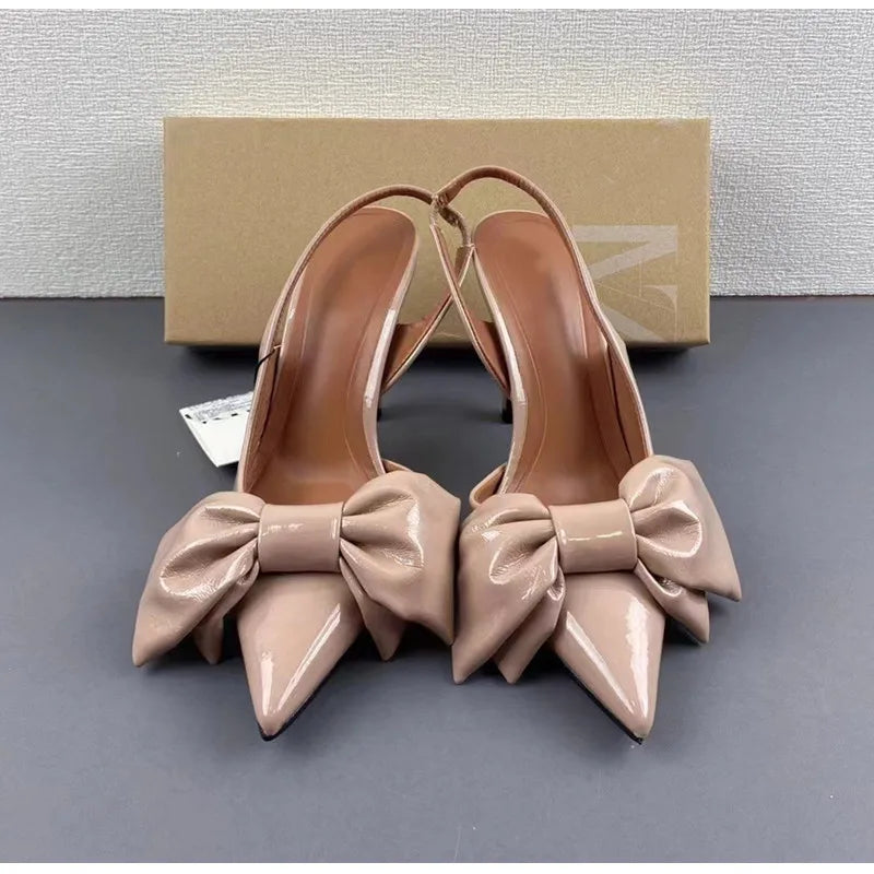 Slingback Butterfly-knot  Pointed toe Thin Heels
