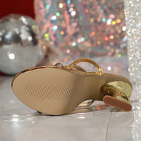 Crystal Rhinestone Open Toe Heels