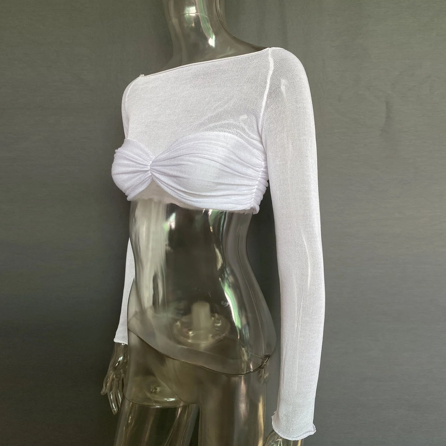 See Through Mesh Crop Top