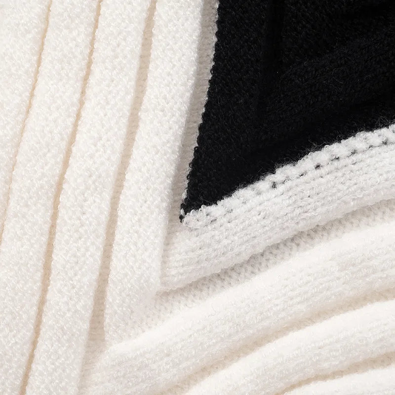 Contrast Color Patchwork  Incline Shoulder Mini Dress