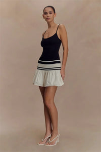 Spaghetti Strap Sleeveless Backless Ruffle Patchwork Mini Dress