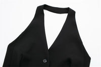 Off Shoulder Sleeveless Backless V Neck Waistcoat