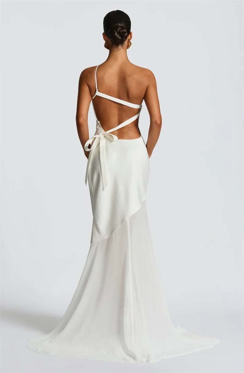 One Shoulder Backless Sexy Maxi Dress