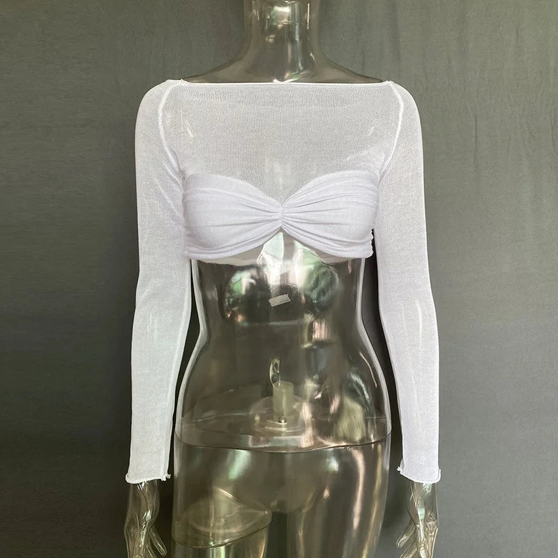 See Through Mesh Crop Top