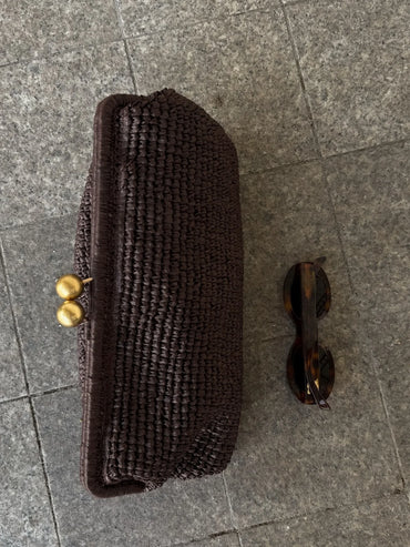 Cocoa Weave Elegance Clutch