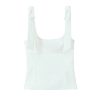 Shoulder Bow Sleeveless Top