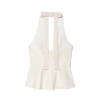 Striped Halter Backless Top Vest