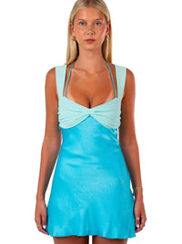 Lace-up A-line Mini Dress