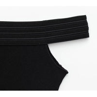 Black off Shoulder Sleeveless Bodysuit