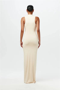 Half High Collar Irregular Tank Dress