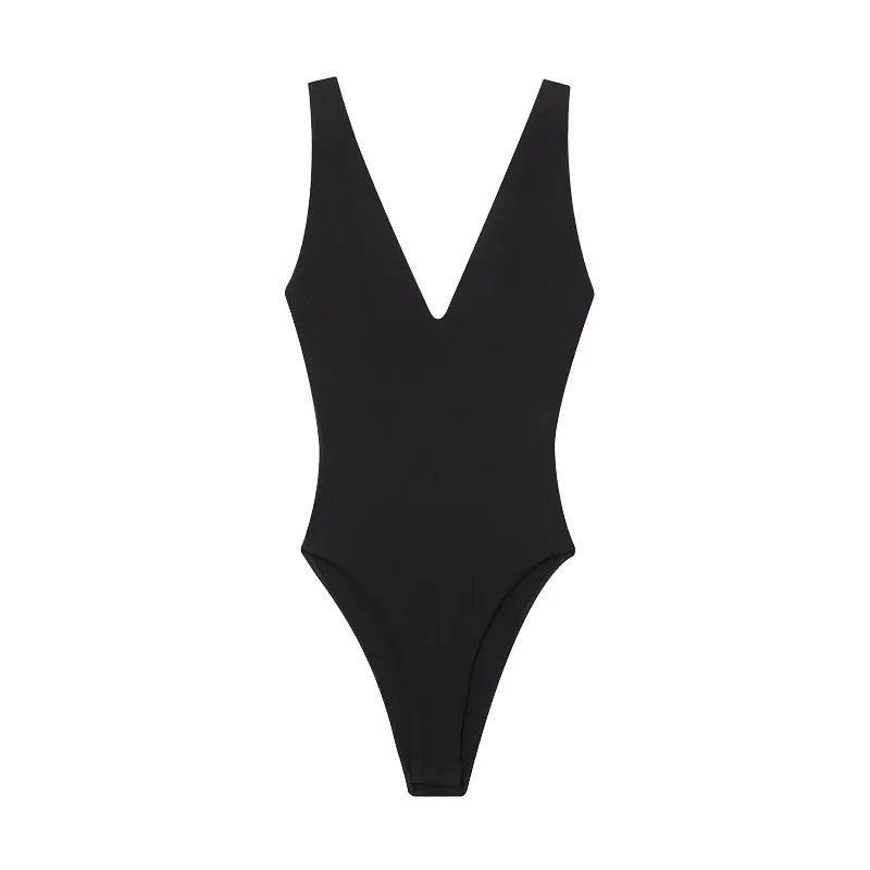 Black Sexy Backless Sleeveless Bodysuit