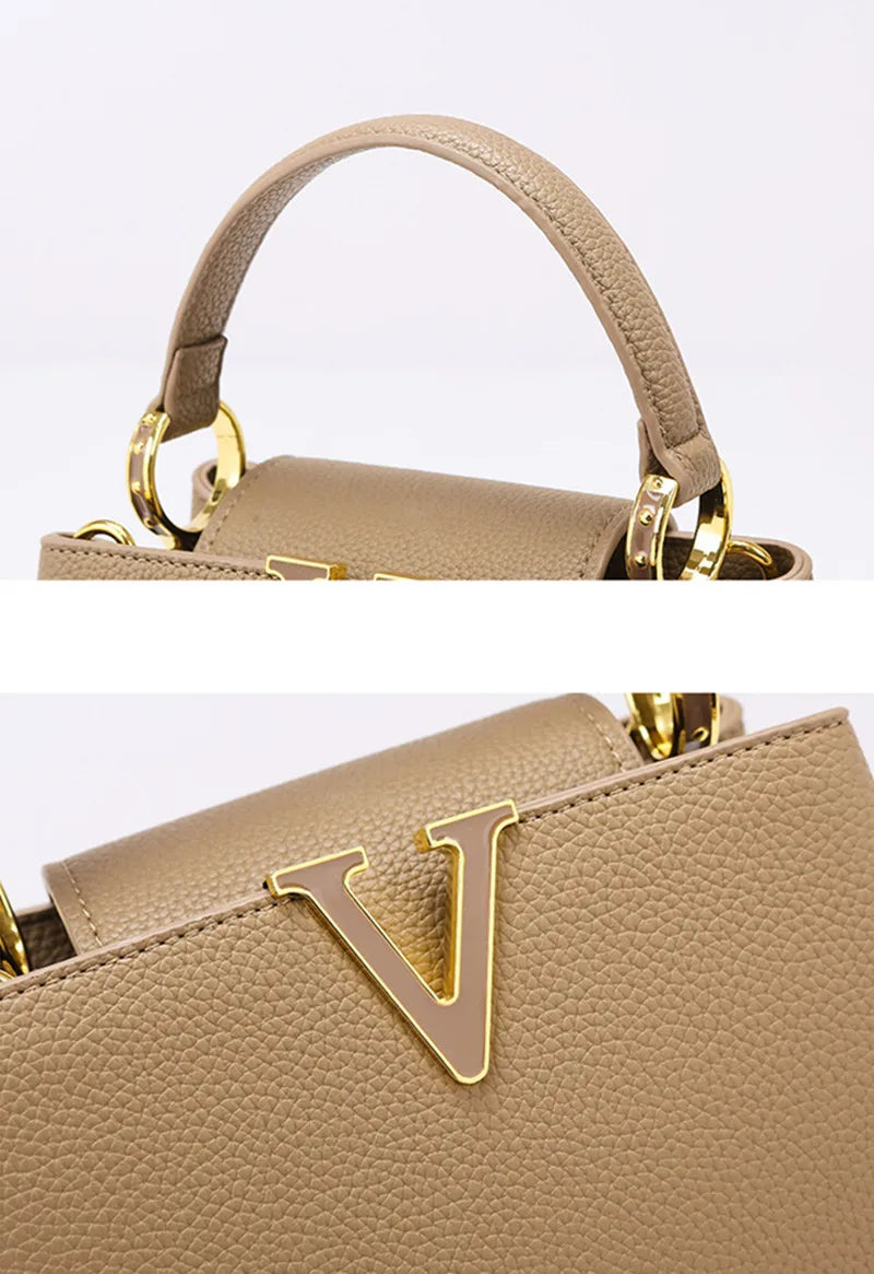 Luxury Leather Crossbody Tote Bag