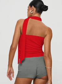 Sleeveless High Neck Tie Top