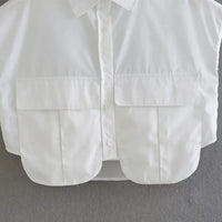 Cropped Button Short sleeve Crop top