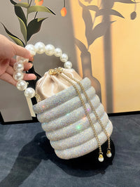Rhinestones Evening Bucket Bag