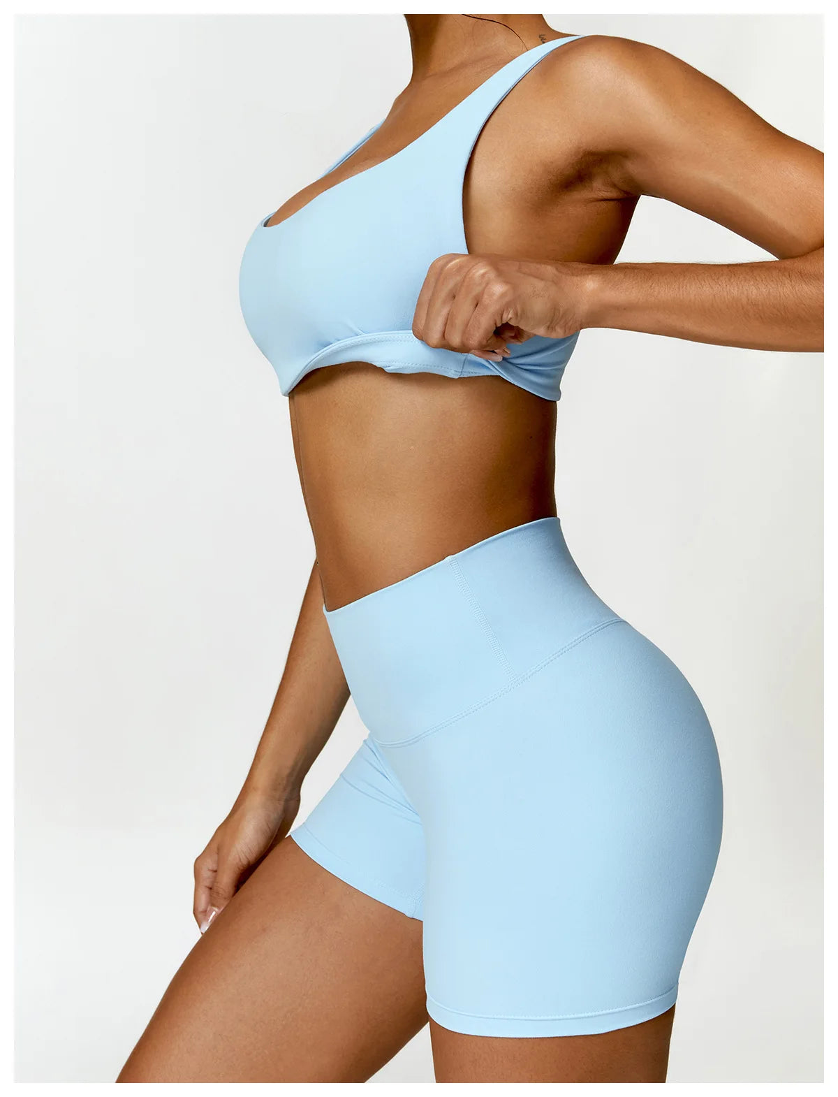 Square Neck Long Sleeve Seamless Activewear Set