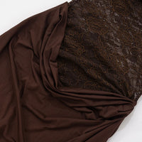 One Shoulder Lace See Through Sexy Maxi Dress