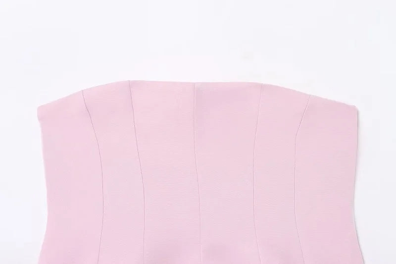 White Pink Bustier Camisole Tube Tops