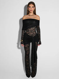 Lace See Through Long Sleeve Sexy Jumpsuit