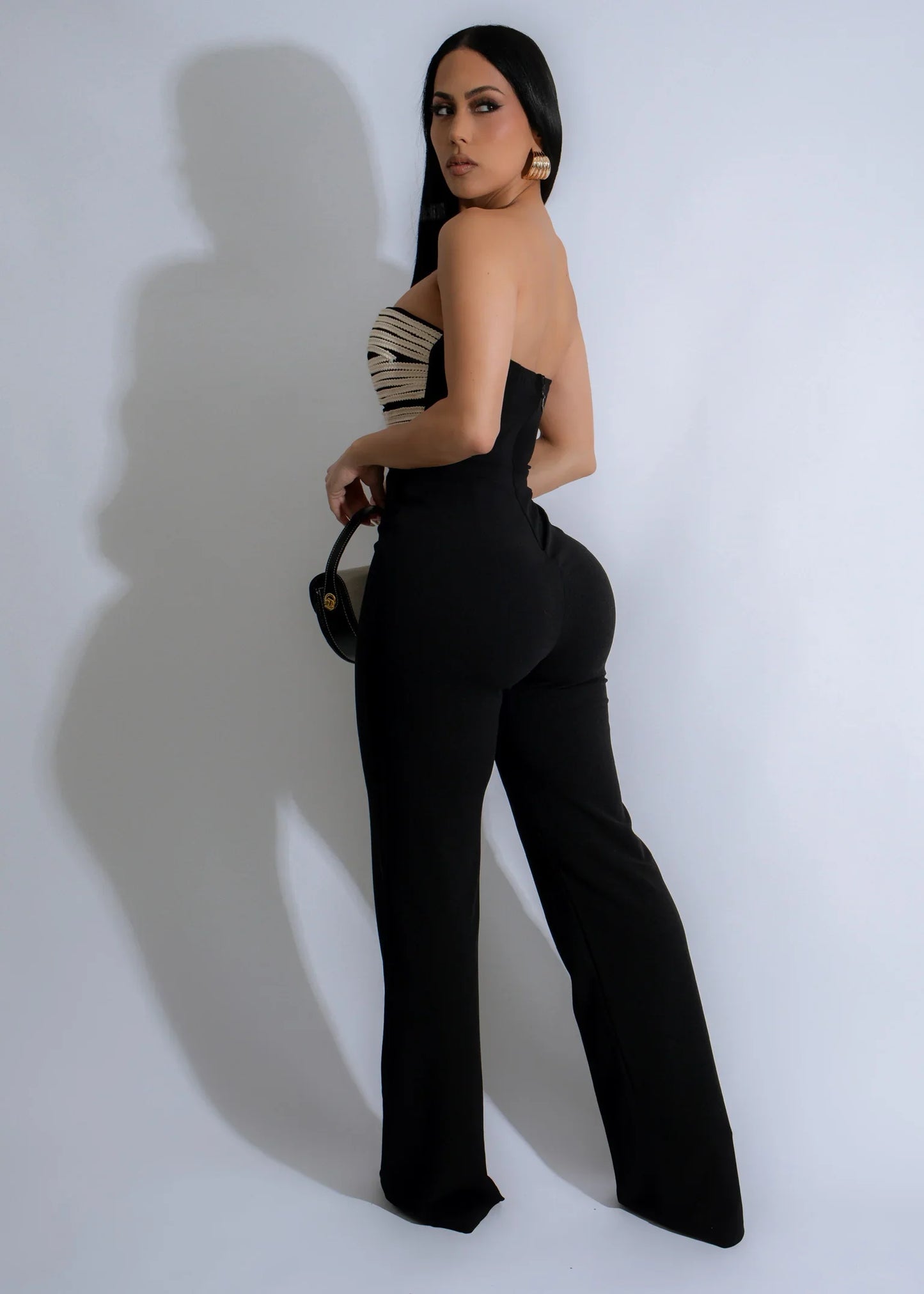 Strapless Hollow Out Wide Leg Jumpsuit