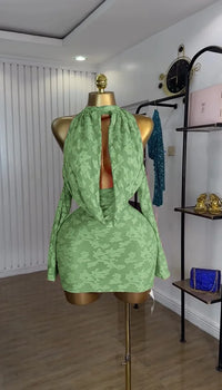 Floral Bodycon Backless Mini Dress