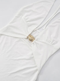 Hollow Out Deep V Neck Sexy Mini Dress