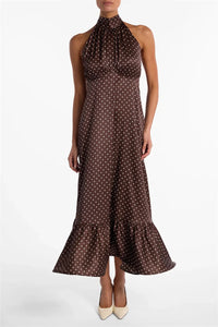 Dot Me Down Halter Maxi