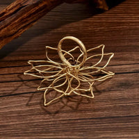 Gold Color Round Hollow Out Flower Ring
