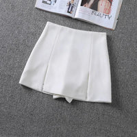 High-waisted A- line Split Short Skirt