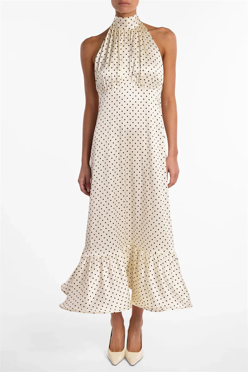 Dot Me Down Halter Maxi