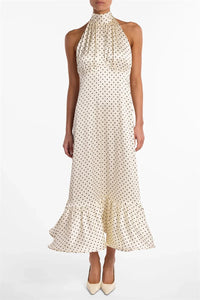 Dot Me Down Halter Maxi