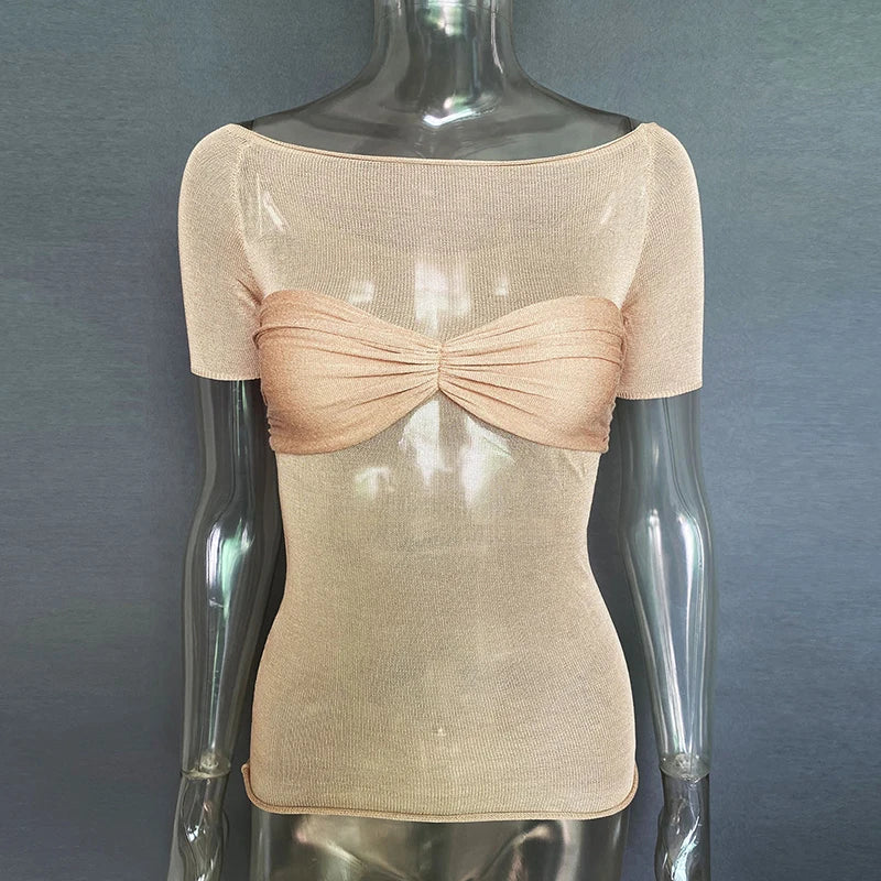 See Through Mesh Crop Top