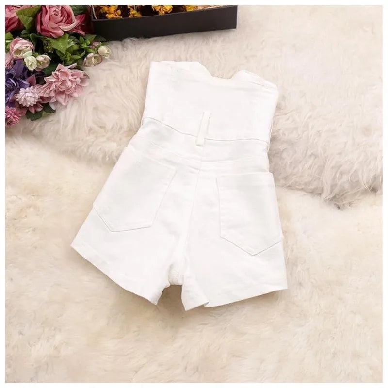 High Waist Single Breasted Tunic Solid Color Shorts