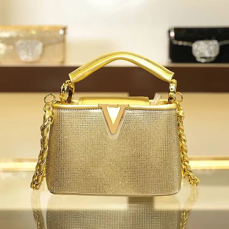 Top handle Crystal Handbag