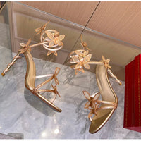 Crystal Embellished Butterfly Detail Heels