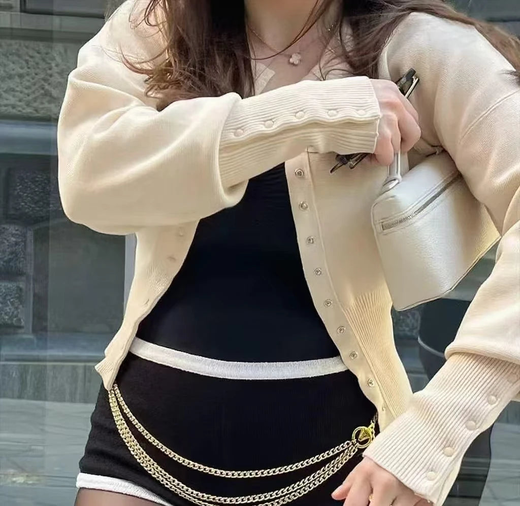 "It Girl" Waist-Detail Cardigan