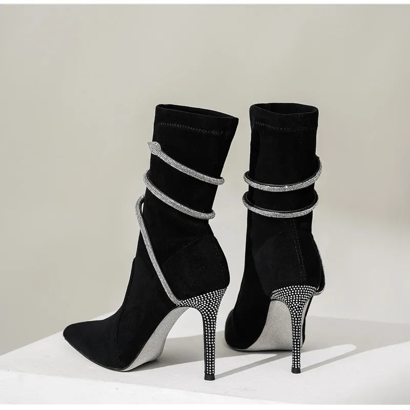 Serpentina Velvet Heel Boots