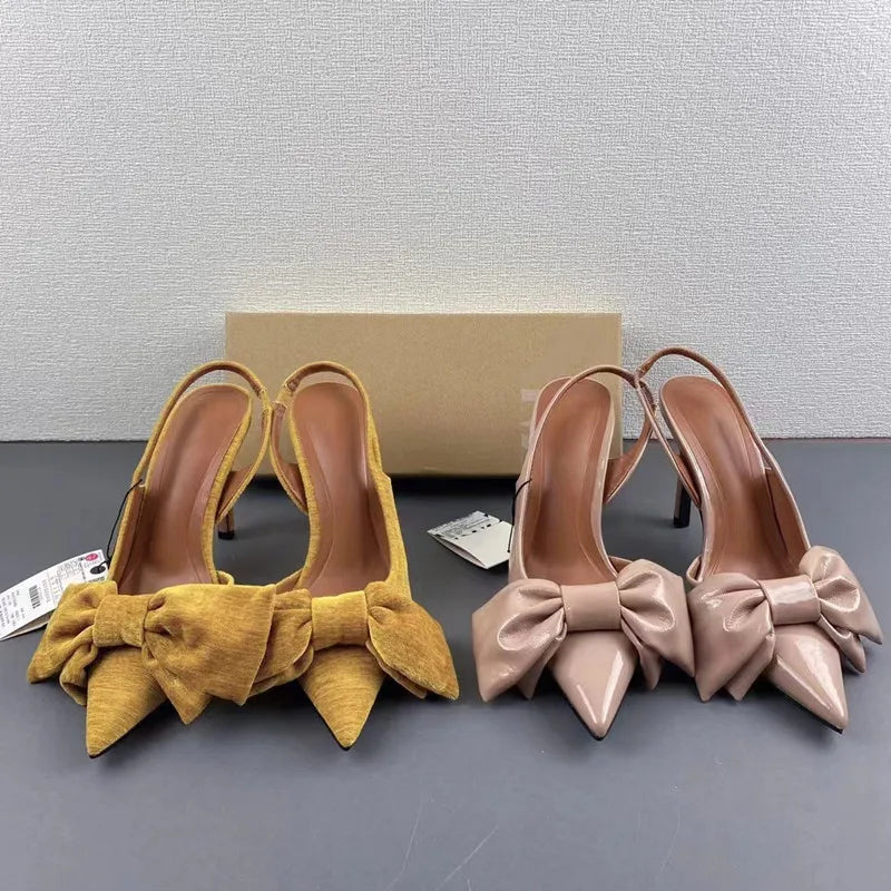 Slingback Butterfly-knot  Pointed toe Thin Heels