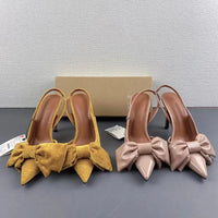 Slingback Butterfly-knot  Pointed toe Thin Heels
