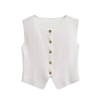 Sleeveless Tailored Cropped Vest