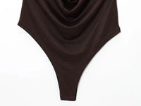 Gold Cuff Collar Sleeveless Bodysuits