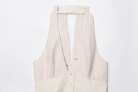 Striped Halter Backless Top Vest