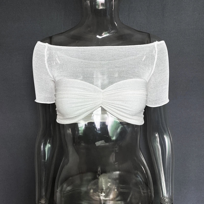 See Through Mesh Crop Top