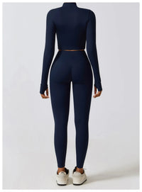 Crop Top Long Sleeve Leggings Set